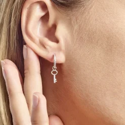 Histoire d'Or Créole Unitaire Ancelin Rondes Argent Blanc Oxyde De Zirconium* Boucles D'Oreilles|Piercings D'Oreilles