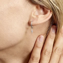 Histoire d'Or Créole Unitaire Ancelin Rondes Argent Blanc Oxyde De Zirconium* Boucles D'Oreilles|Piercings D'Oreilles