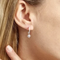 Histoire d'Or Créole Unitaire Ancelin Rondes Argent Blanc Oxyde De Zirconium* Boucles D'Oreilles|Piercings D'Oreilles