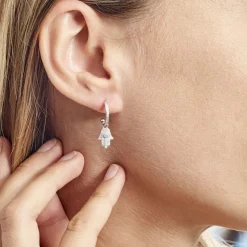 Histoire d'Or Créole Unitaire Ancelin Rondes Argent Blanc Oxyde De Zirconium* Boucles D'Oreilles|Piercings D'Oreilles