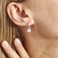 Histoire d'Or Créole Unitaire Ancelin Rondes Argent Blanc Oxyde De Zirconium* Boucles D'Oreilles|Piercings D'Oreilles