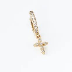 Hot Histoire d'Or Créole Unitaire Callistea Plaqué Or Jaune Oxyde De Zirconium Oxyde