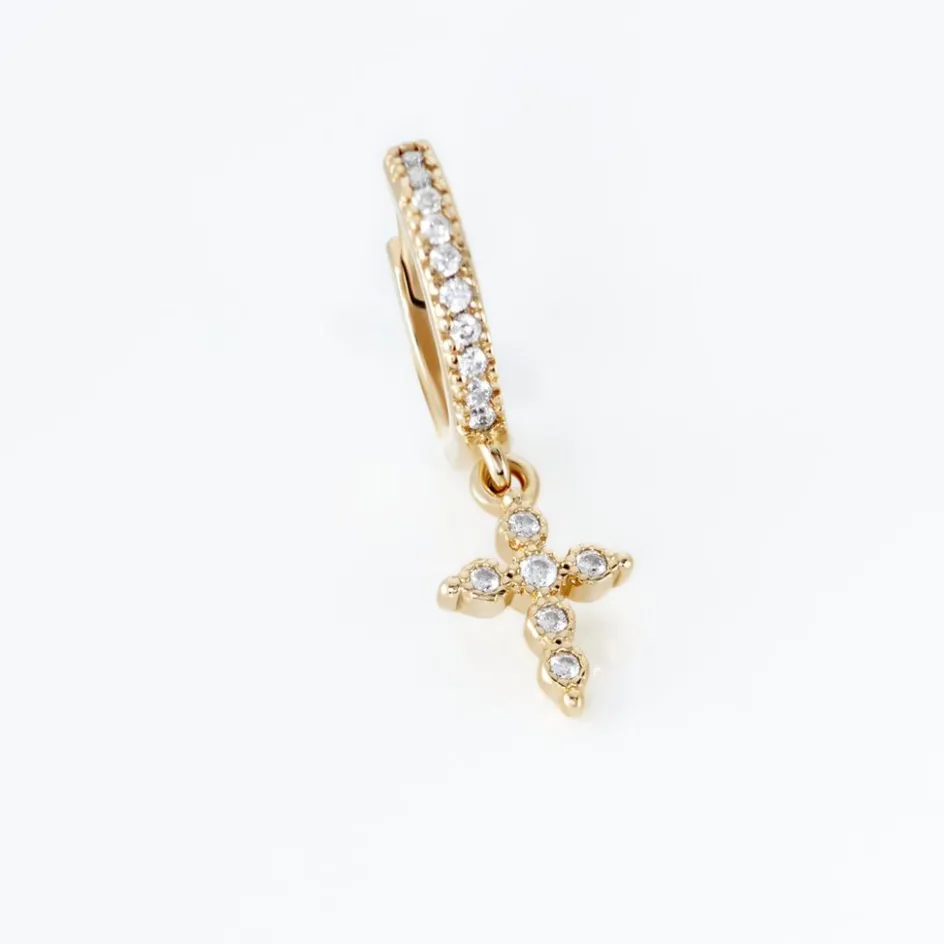 Hot Histoire d'Or Créole Unitaire Callistea Plaqué Or Jaune Oxyde De Zirconium Oxyde