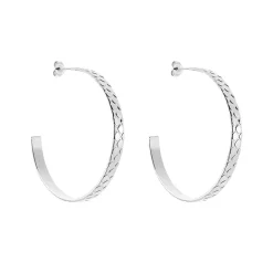 Sale Histoire d'Or Créoles Abram Acier Blanc