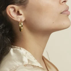 Histoire d'Or Créoles Acier Doré Ibbie* Boucles D'Oreilles|Boucles D'Oreilles Fantaisie