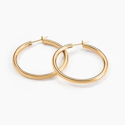 Histoire d'Or Créoles Adalie Lisse Plaqué Or Jaune* Boucles D'Oreilles|Boucles D'Oreilles Fantaisie