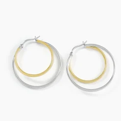 New Histoire d'Or Créoles Adisson Acier Bicolore