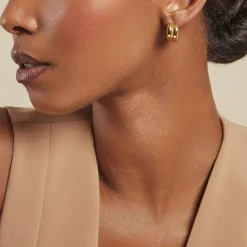 Histoire d'Or Créoles Adoree Acier Jaune* Boucles D'Oreilles|Boucles D'Oreilles Fantaisie