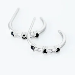 Histoire d'Or Créoles Adriana Argent Blanc Oxyde De Zirconium* Boucles D'Oreilles|Boucles D'Oreilles Fantaisie