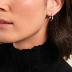 Histoire d'Or Créoles Ahab Argent Blanc Oxyde De Zirconium* Boucles D'Oreilles|Boucles D'Oreilles Fantaisie