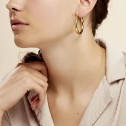 Online Histoire d'Or Créoles Amael Acier Jaune acier doré