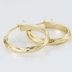 Histoire d'Or Créoles Ananas Or Jaune* Boucles D'Oreilles|Boucles D'Oreilles Créoles