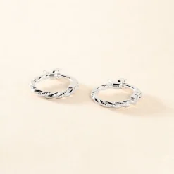 Histoire d'Or Créoles Anastasia Argent Blanc* Boucles D'Oreilles|Boucles D'Oreilles Fantaisie