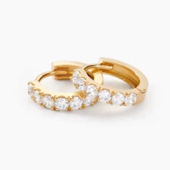 Histoire d'Or Créoles Andgelina Rondes De Zirconium or jaune oxyde