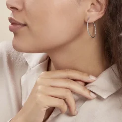 Hot Histoire d'Or Créoles Argent Blanc Abie