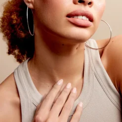 Histoire d'Or Créoles Argent Blanc Agathe* Boucles D'Oreilles|Boucles D'Oreilles Fantaisie