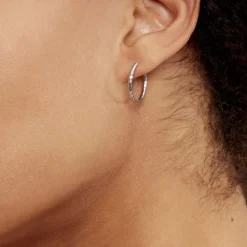 Histoire d'Or Créoles Argent Blanc Agathe