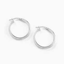 Hot Histoire d'Or Créoles Argent Blanc Anne