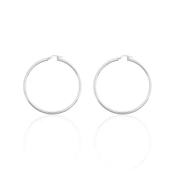 Histoire d'Or Créoles Argent Blanc Anne* Boucles D'Oreilles|Boucles D'Oreilles Créoles
