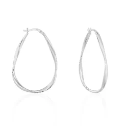 Histoire d'Or Créoles Argent Blanc Charlie* Boucles D'Oreilles|Boucles D'Oreilles Fantaisie