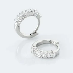 Outlet Histoire d'Or Créoles Argent Blanc Derren Oxydes De Zirconium