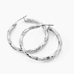 Histoire d'Or Créoles Argent Blanc Diane* Boucles D'Oreilles|Boucles D'Oreilles Fantaisie
