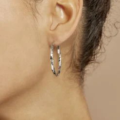 Histoire d'Or Créoles Argent Blanc Diane* Boucles D'Oreilles|Boucles D'Oreilles Fantaisie