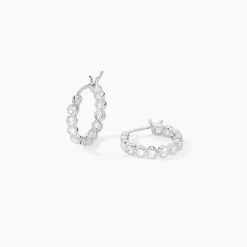 Histoire d'Or Créoles Argent Blanc Edoardo Oxydes De Zirconium* Boucles D'Oreilles|Boucles D'Oreilles Fantaisie