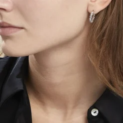 Histoire d'Or Créoles Argent Blanc Edoardo Oxydes De Zirconium* Boucles D'Oreilles|Boucles D'Oreilles Fantaisie