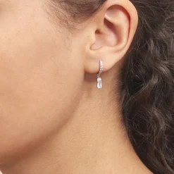 Histoire d'Or Créoles Argent Blanc Irenion Oxydes De Zirconium