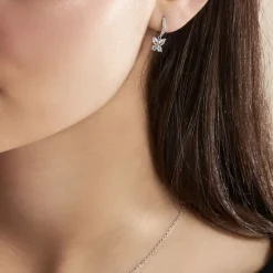 Histoire d'Or Créoles Argent Blanc Karitate Oxydes De Zirconium* Boucles D'Oreilles|Boucles D'Oreilles Fantaisie