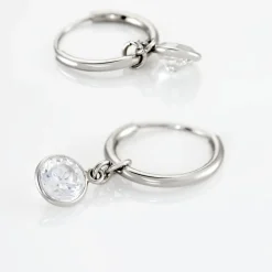 Histoire d'Or Créoles Argent Blanc Lehunnus Oxyde De Zirconium