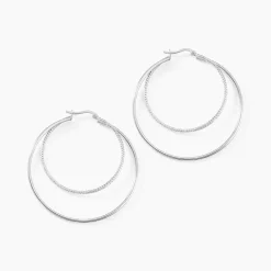 Online Histoire d'Or Créoles Argent Blanc Marjorie