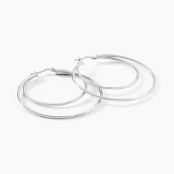 Online Histoire d'Or Créoles Argent Blanc Marjorie