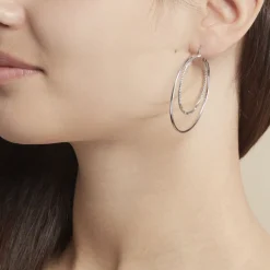 Online Histoire d'Or Créoles Argent Blanc Marjorie