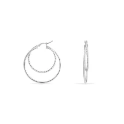 Hot Histoire d'Or Créoles Argent Blanc Marjorie