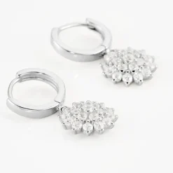 Hot Histoire d'Or Créoles Argent Blanc Maximille Oxydes De Zirconium