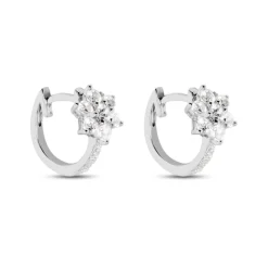 Histoire d'Or Créoles Argent Blanc Sanz Oxyde De Zirconium* Boucles D'Oreilles|Boucles D'Oreilles Fantaisie