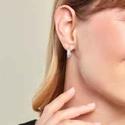 Outlet Histoire d'Or Créoles Argent Blanc Taki Oxydes De Zirconium