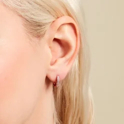 Histoire d'Or Créoles Aselya Argent Rose Oxyde De Zirconium* Boucles D'Oreilles|Boucles D'Oreilles Fantaisie