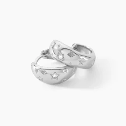 Histoire d'Or Créoles Astre Precieux Argent Blanc Oxyde De Zirconium