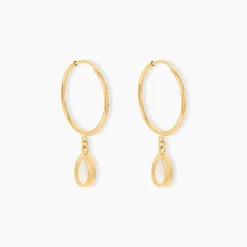 Discount Histoire d'Or Créoles Bahman Or Jaune Nacre