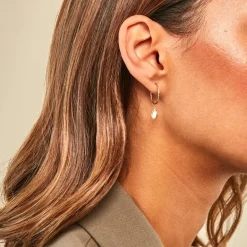 Discount Histoire d'Or Créoles Bahman Or Jaune Nacre