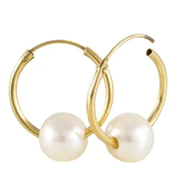 Histoire d'Or Créoles Baroque Baroques Or Jaune Perle De Culture* Boucles D'Oreilles|Boucles D'Oreilles Créoles