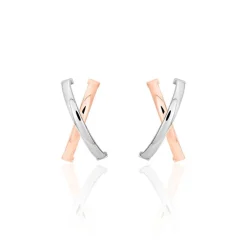 Outlet Histoire d'Or Créoles Bleona Croisees Or Bicolore