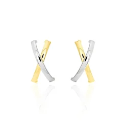 Histoire d'Or Créoles Bleona Or Bicolore* Boucles D'Oreilles|Boucles D'Oreilles Créoles