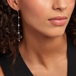 Online Histoire d'Or Créoles Cadogan Argent Blanc Perle De Culture Oxyde De Zirconium