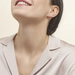 Online Histoire d'Or Créoles Callyste Rondes Argent Blanc Oxyde De Zirconium