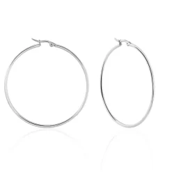 Discount Histoire d'Or Créoles Carmela Acier Blanc