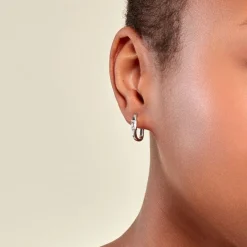 Histoire d'Or Créoles Celyn Argent Rhodié Oxyde De Zirconium* Boucles D'Oreilles|Boucles D'Oreilles Fantaisie